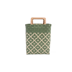 Argyle Pattern Woven Picotin Bag