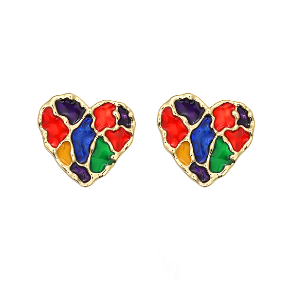 Mix-Colors Heart-Shaped Earrings