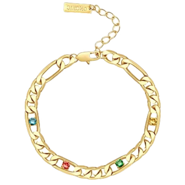 Colored Zircon Gold Bracelet