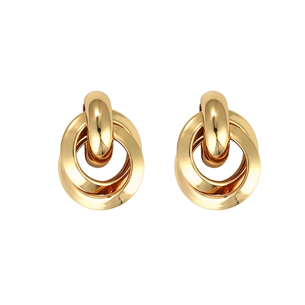 French Gold Double Hoop Earrings