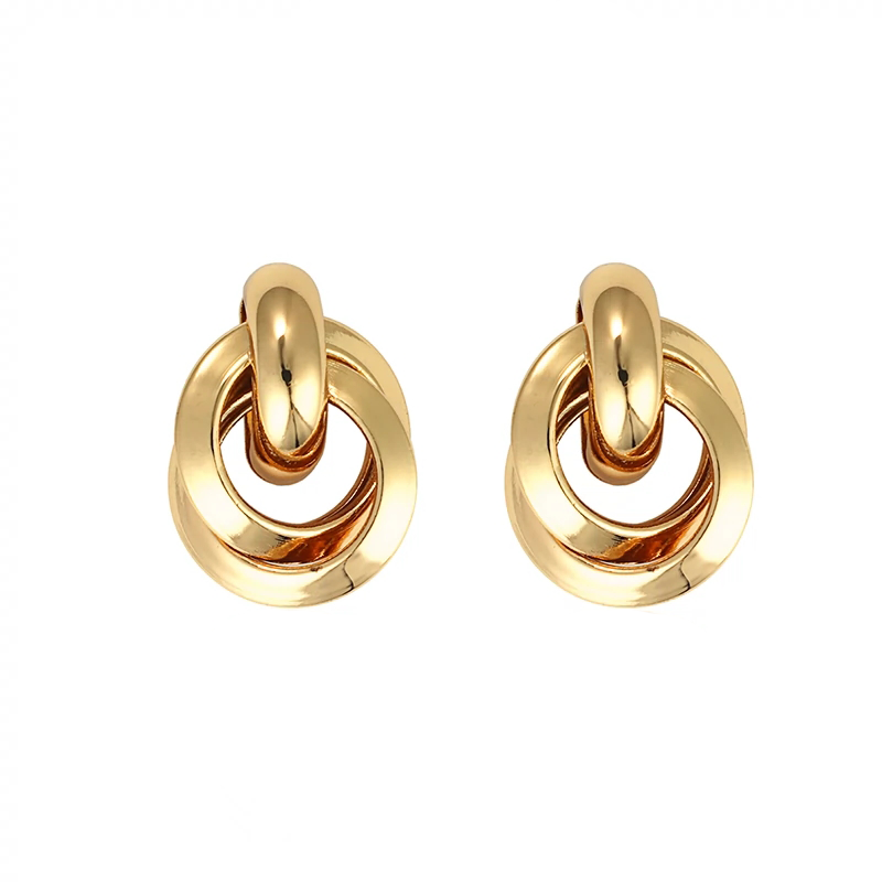 French Gold Double Hoop Earrings