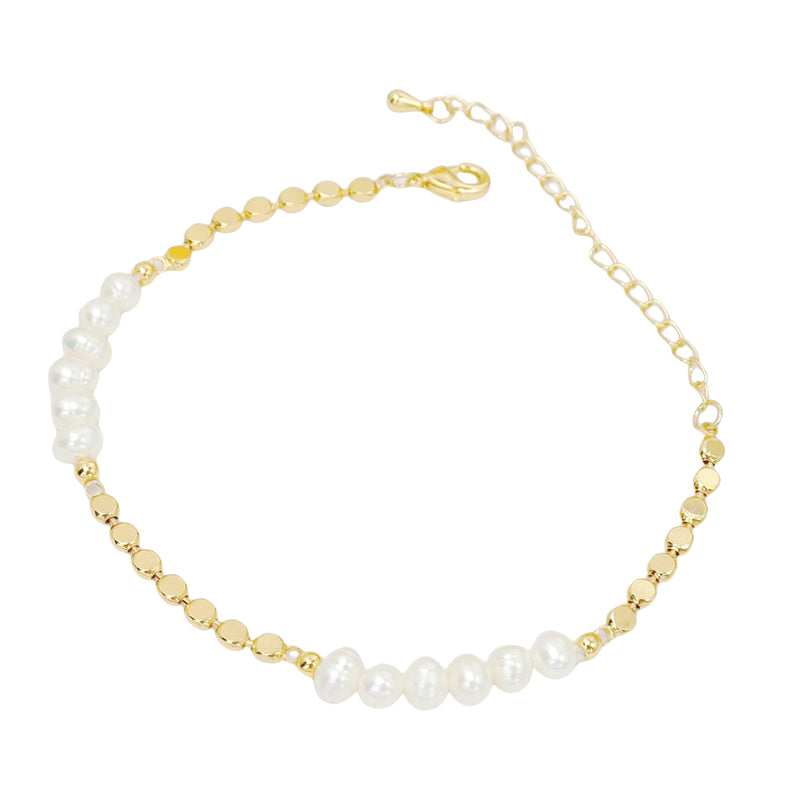 Freshwater Pearl Gold Beaded Bracelet