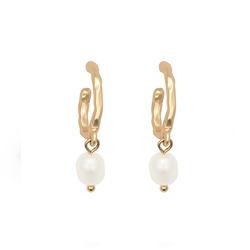 Golden Special-Shaped Freshwater Pearl Earrings