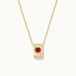 Heart Red Zircon Pendant Necklace