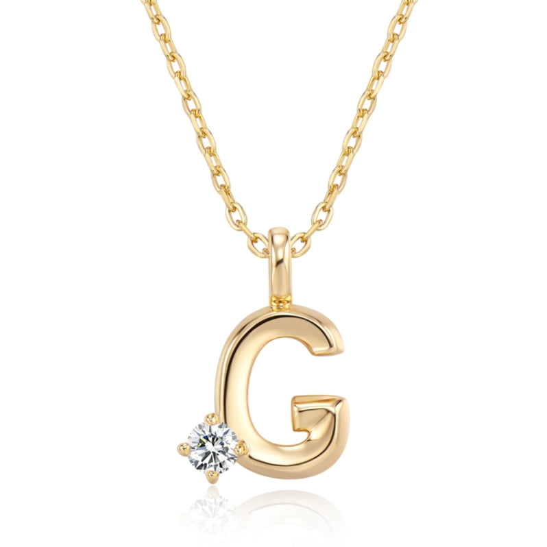 Moissanite Letter Pendant Necklace