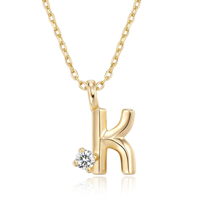 Moissanite Letter Pendant Necklace