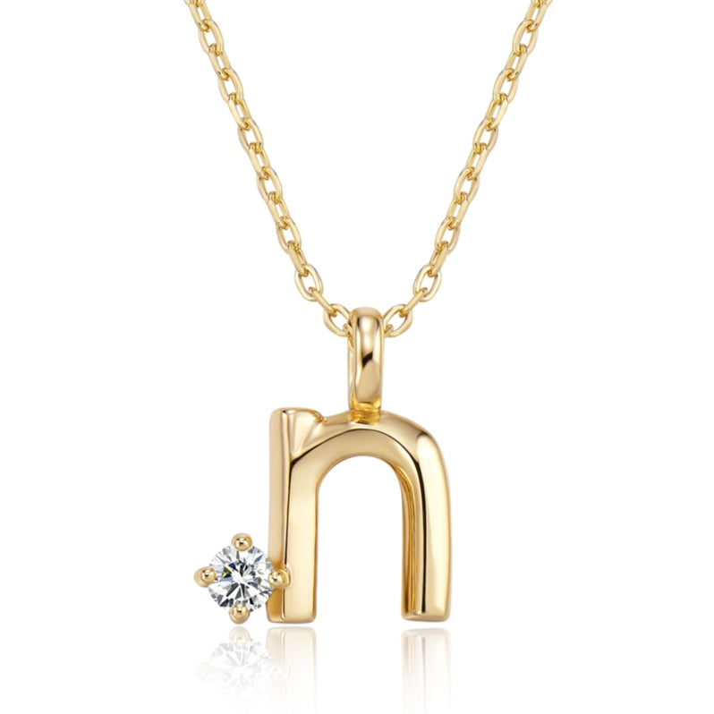 Moissanite Letter Pendant Necklace