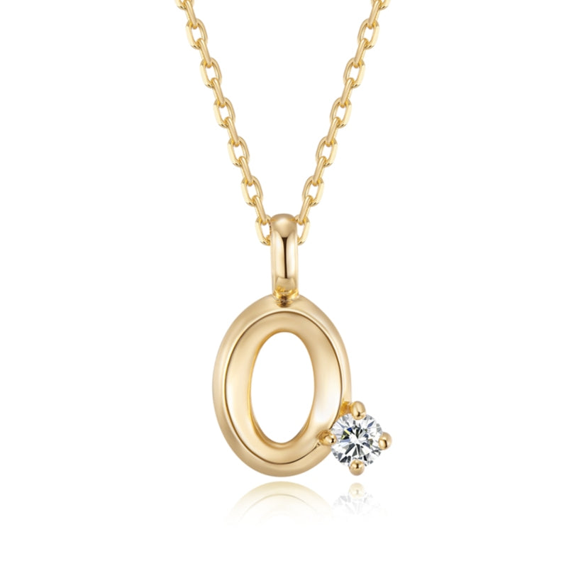 Moissanite Letter Pendant Necklace