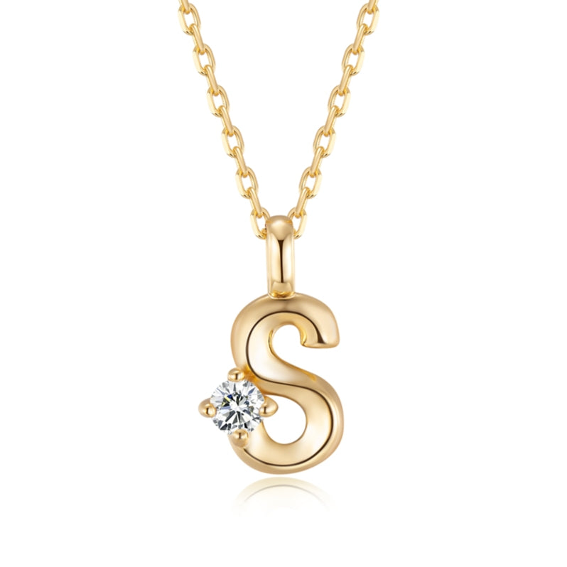 Moissanite Letter Pendant Necklace