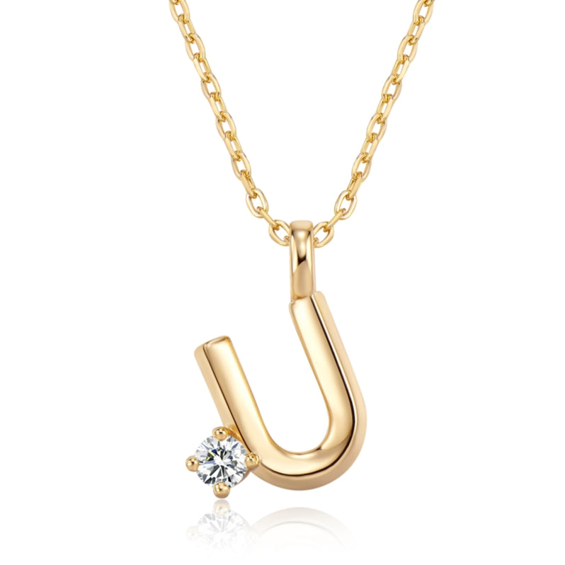 Moissanite Letter Pendant Necklace