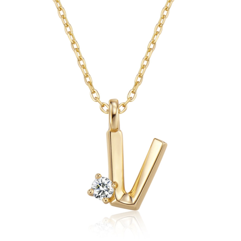 Moissanite Letter Pendant Necklace