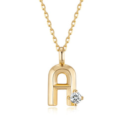 Moissanite Letter Pendant Necklace