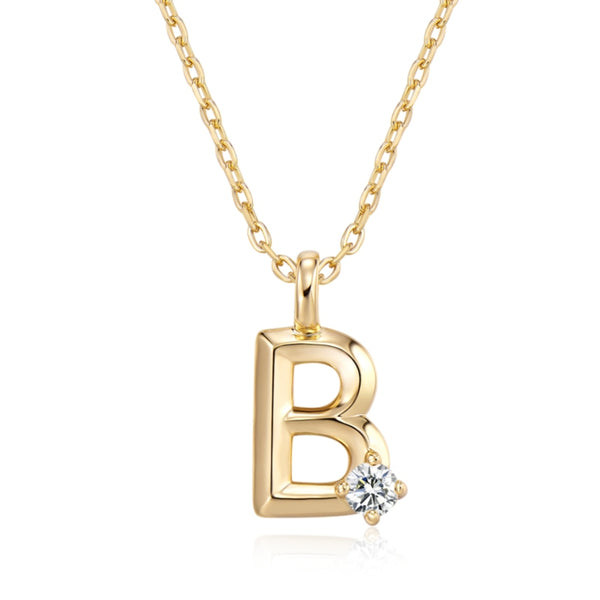 Moissanite Letter Pendant Necklace