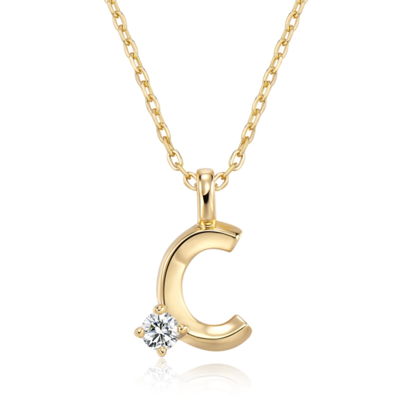 Moissanite Letter Pendant Necklace