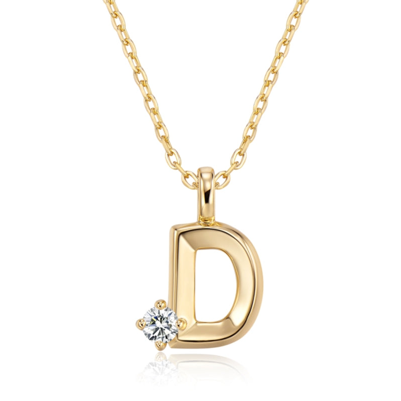 Moissanite Letter Pendant Necklace