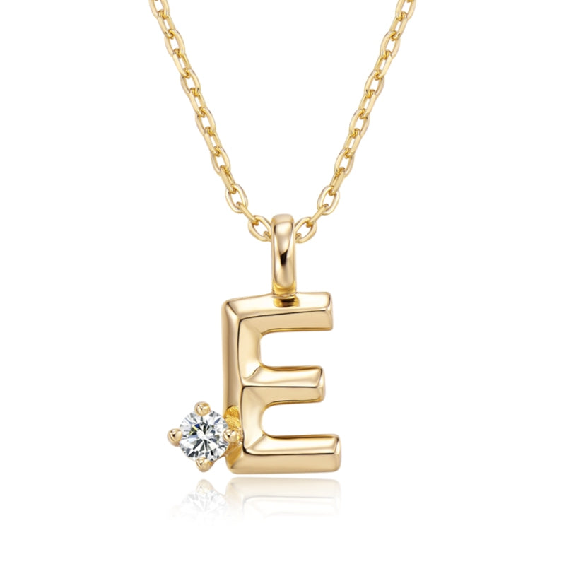 Moissanite Letter Pendant Necklace