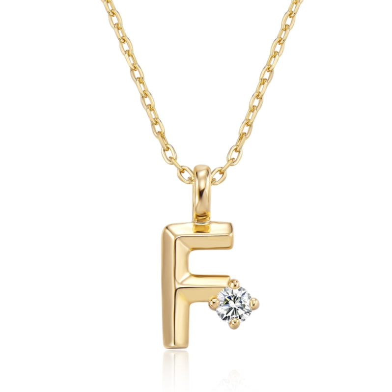 Moissanite Letter Pendant Necklace