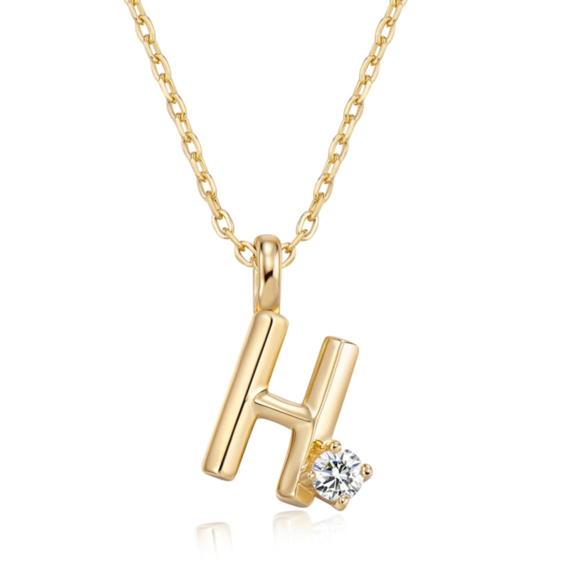 Moissanite Letter Pendant Necklace