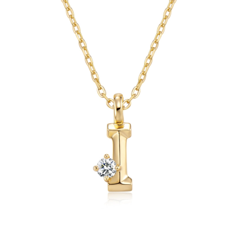 Moissanite Letter Pendant Necklace