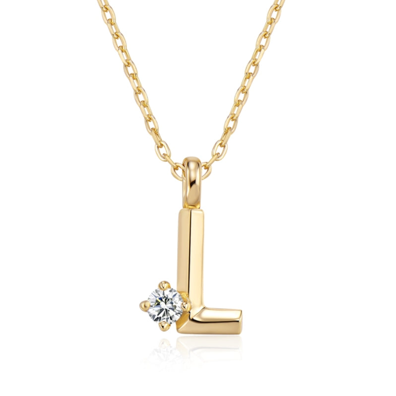 Moissanite Letter Pendant Necklace