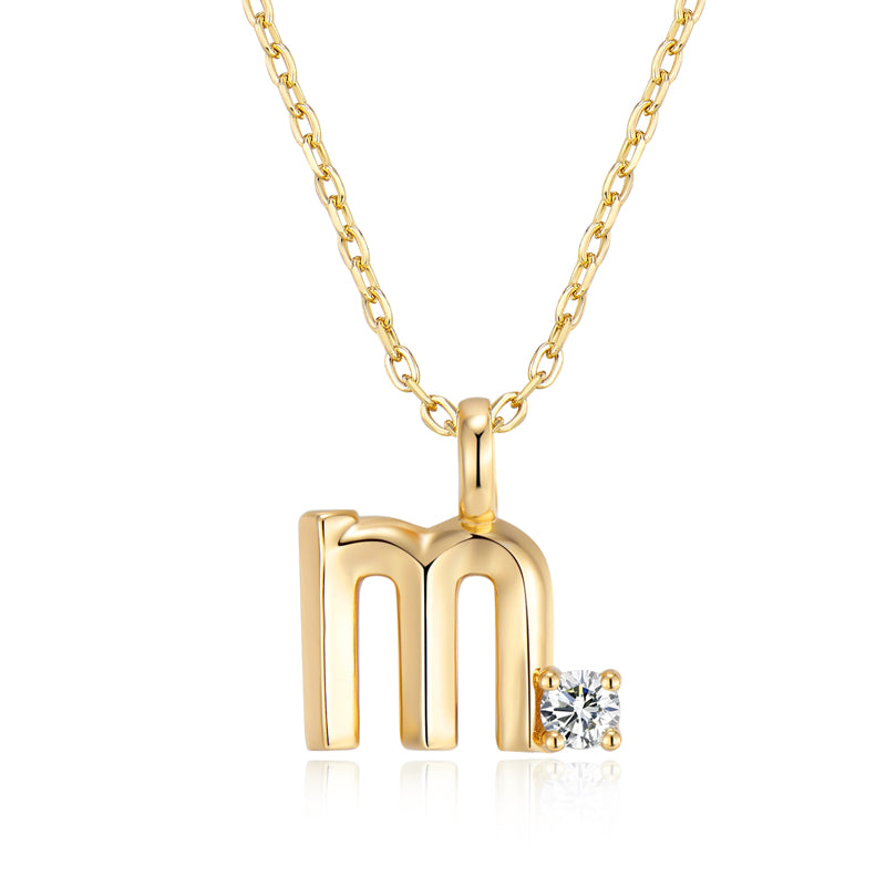 Moissanite Letter Pendant Necklace