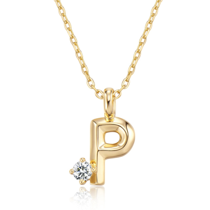 Moissanite Letter Pendant Necklace