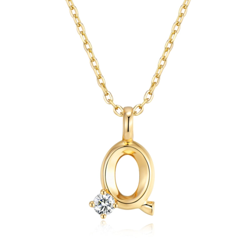 Moissanite Letter Pendant Necklace