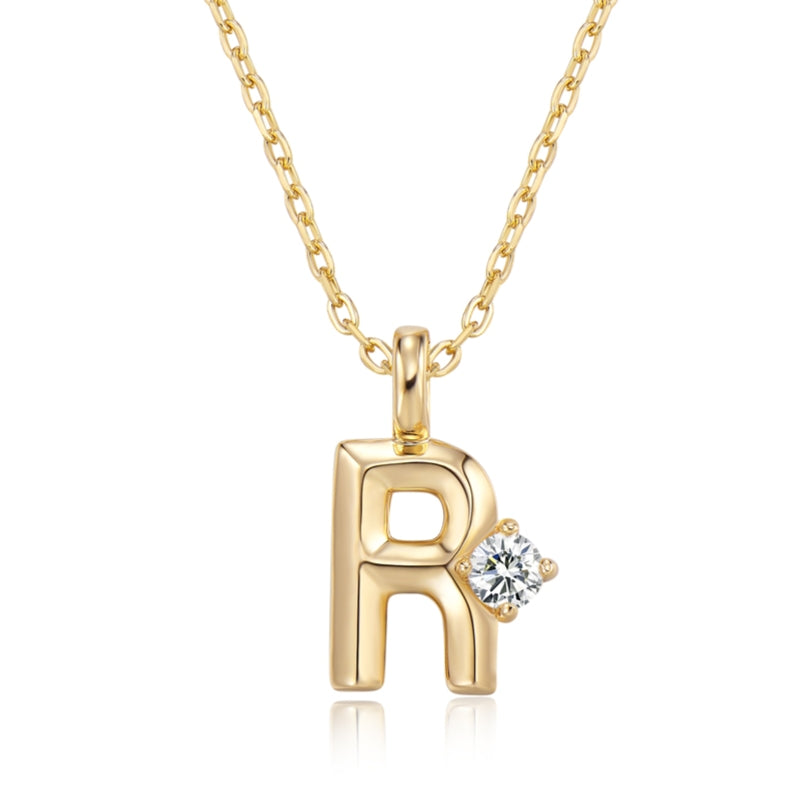 Moissanite Letter Pendant Necklace