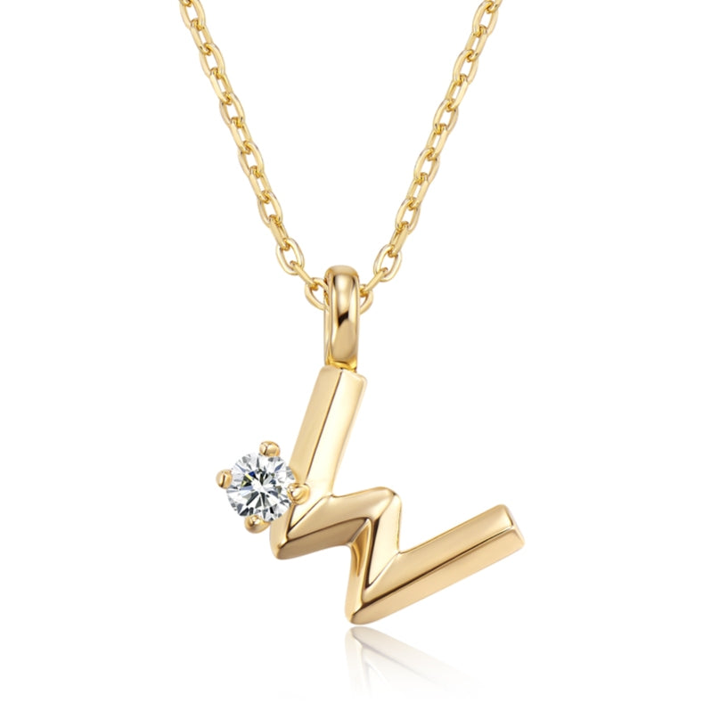 Moissanite Letter Pendant Necklace