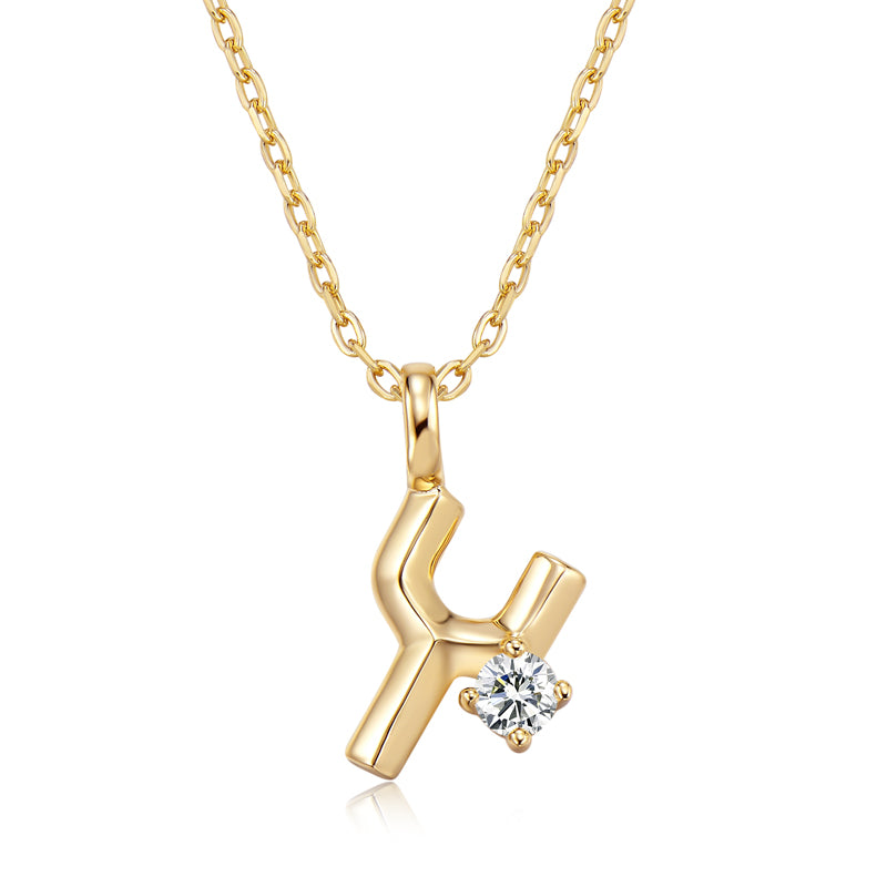 Moissanite Letter Pendant Necklace