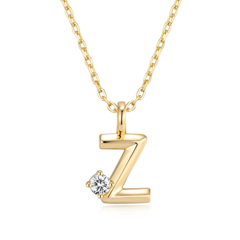 Moissanite Letter Pendant Necklace