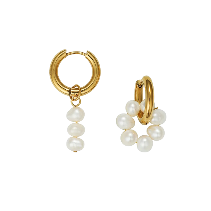 Freshwater Pearl Vintage Asymmetric Stud Earrings