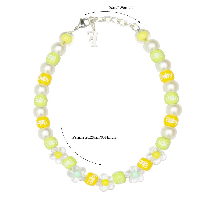 Pet Necklace-Pearl Series-Lemon Tea