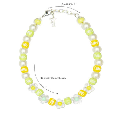 Pet Necklace-Pearl Series-Lemon Tea