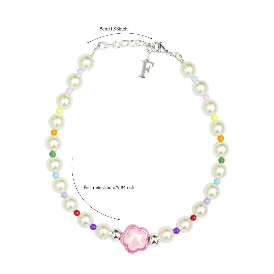 Pet Necklace-Pearl Series-Pearl Little Rainbow