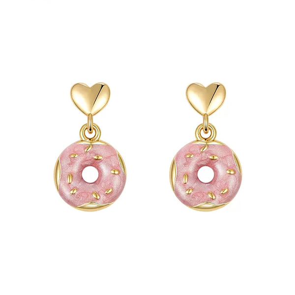 Pink Donut Love Earrings