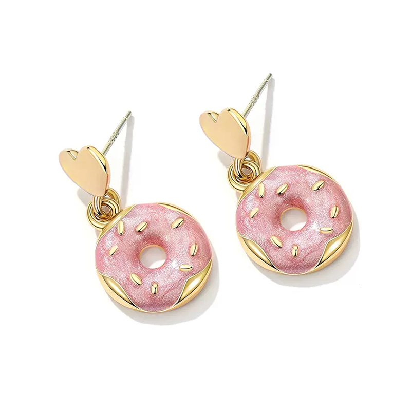 Pink Donut Love Earrings