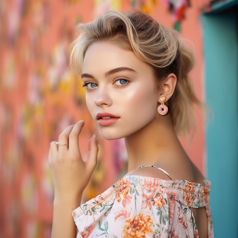 Pink Donut Love Earrings