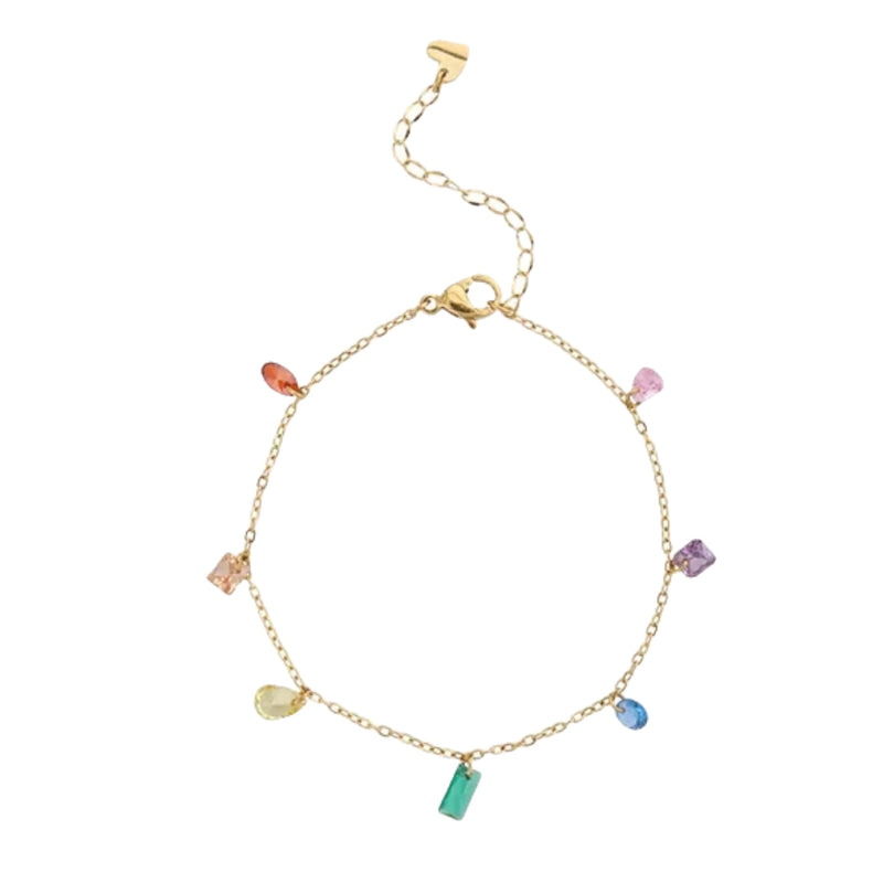 Rainbow Zircon Pendant Bracelet