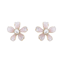 Zircon & Pearl Flower Earrings