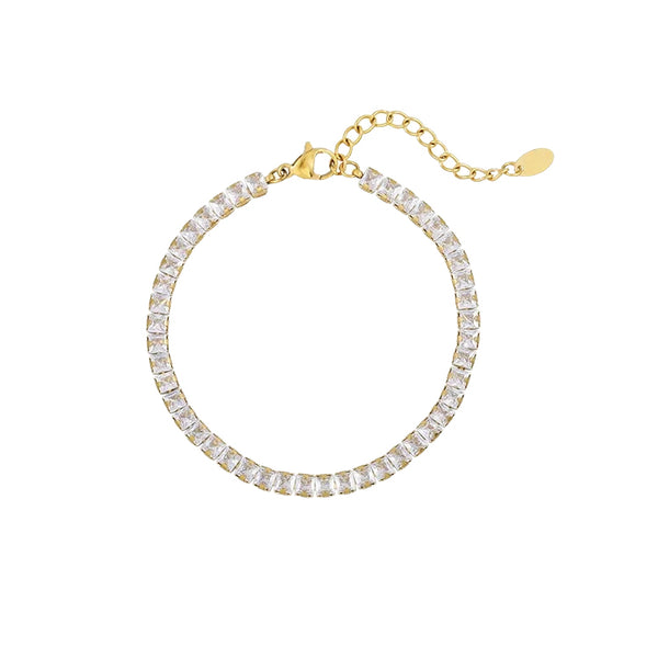 White Zircon Gold Bracelet