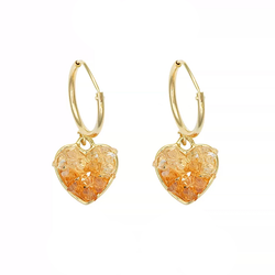 Yellow Heart Earrings